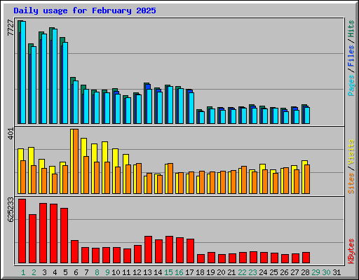 Daily usage for February 2025