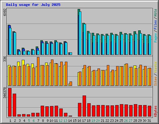 Daily usage for July 2025