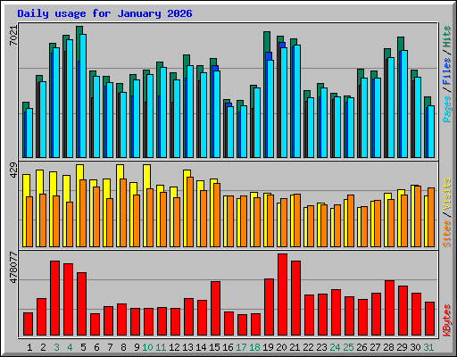 Daily usage for January 2026