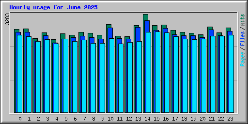 Hourly usage for June 2025