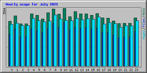 Hourly usage for July 2025